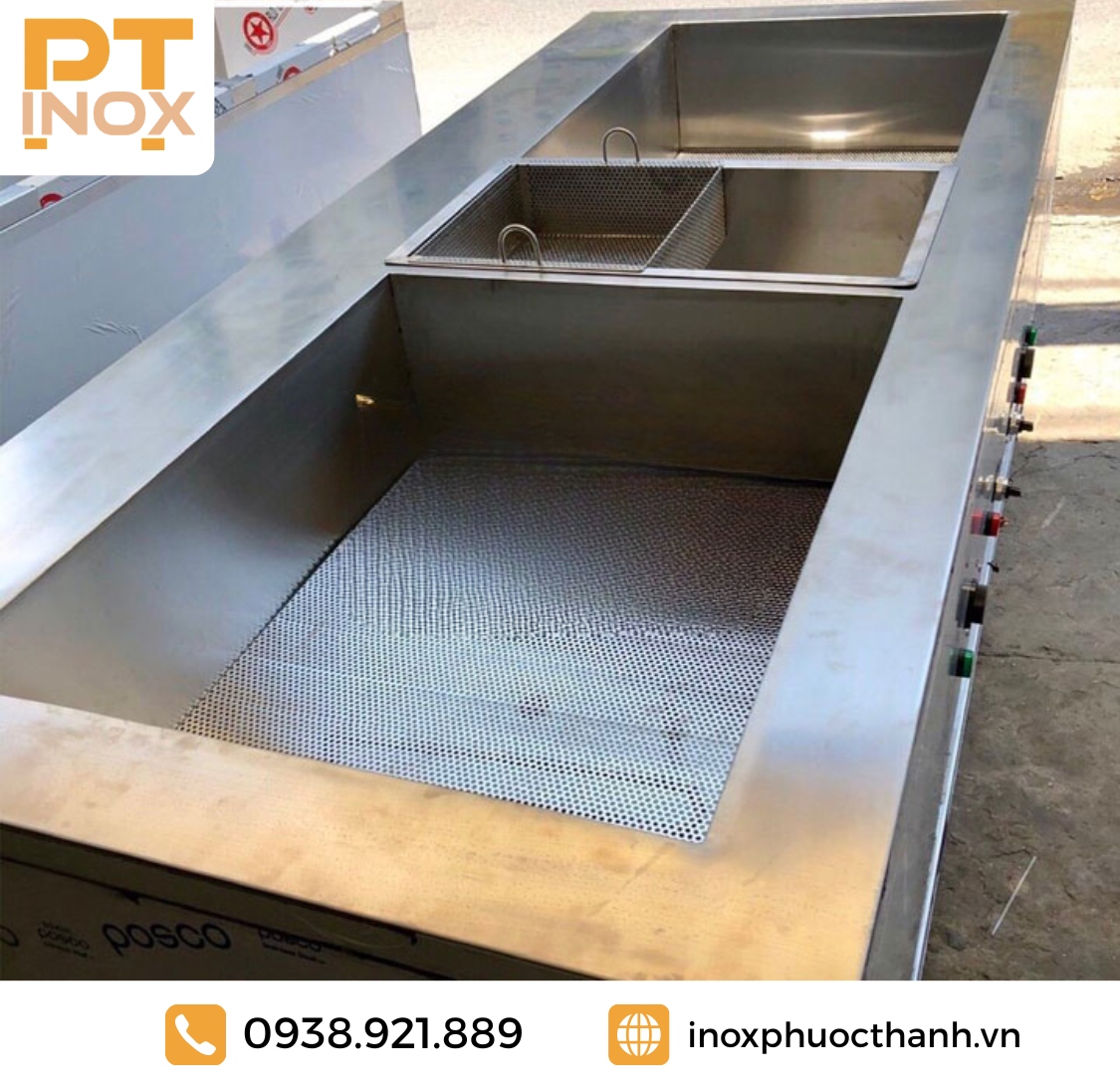 Bếp chiên tách dầu công nghiệp Inox 304