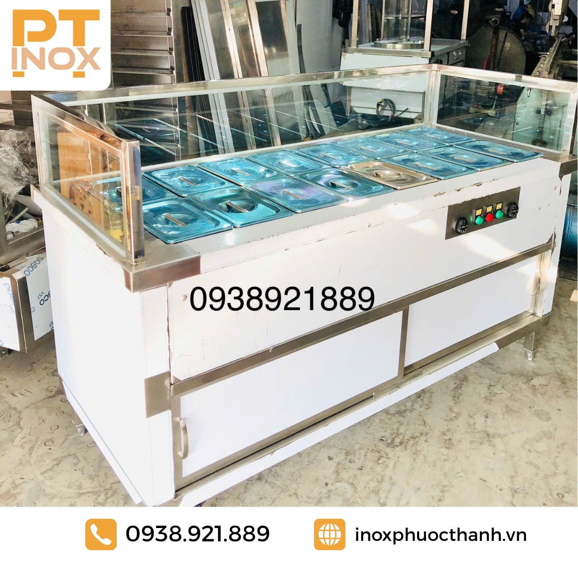 Tủ Hâm Nóng thức ăn Inox 304 cho quán cơm, nhà hàng GIÁ TỐT