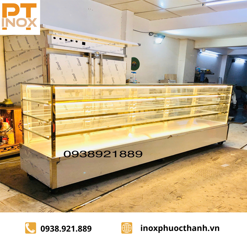 Tủ Trưng Bày Bánh Inox 304 Cao Cấp