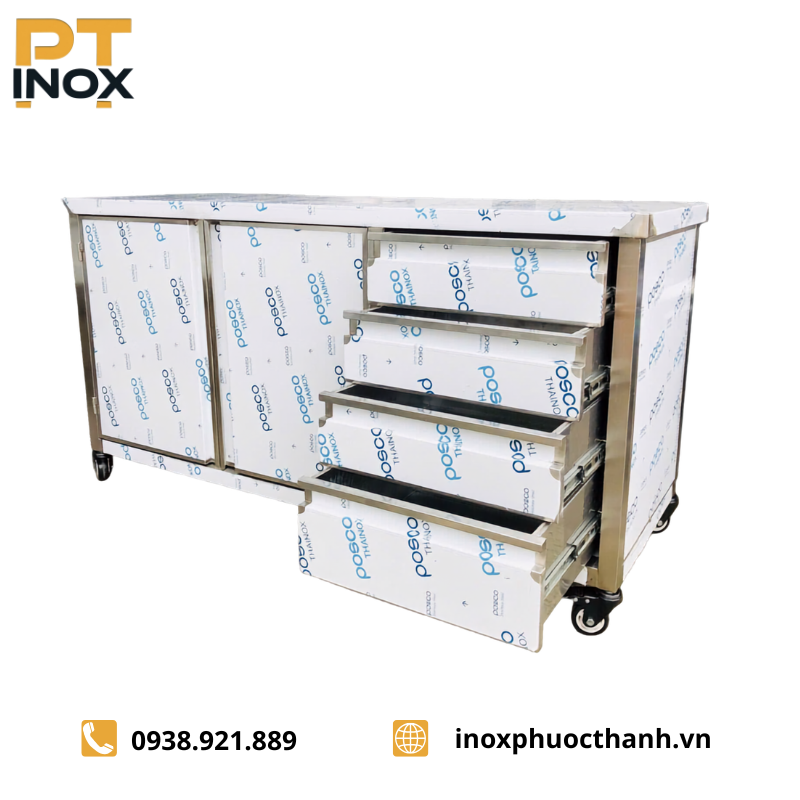 Tủ inox dạng hộc kéo
